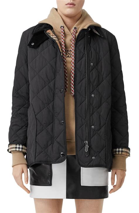 burberry cotswold quilted barn jacket|Burberry diamond quilted thermoregulated jacket.